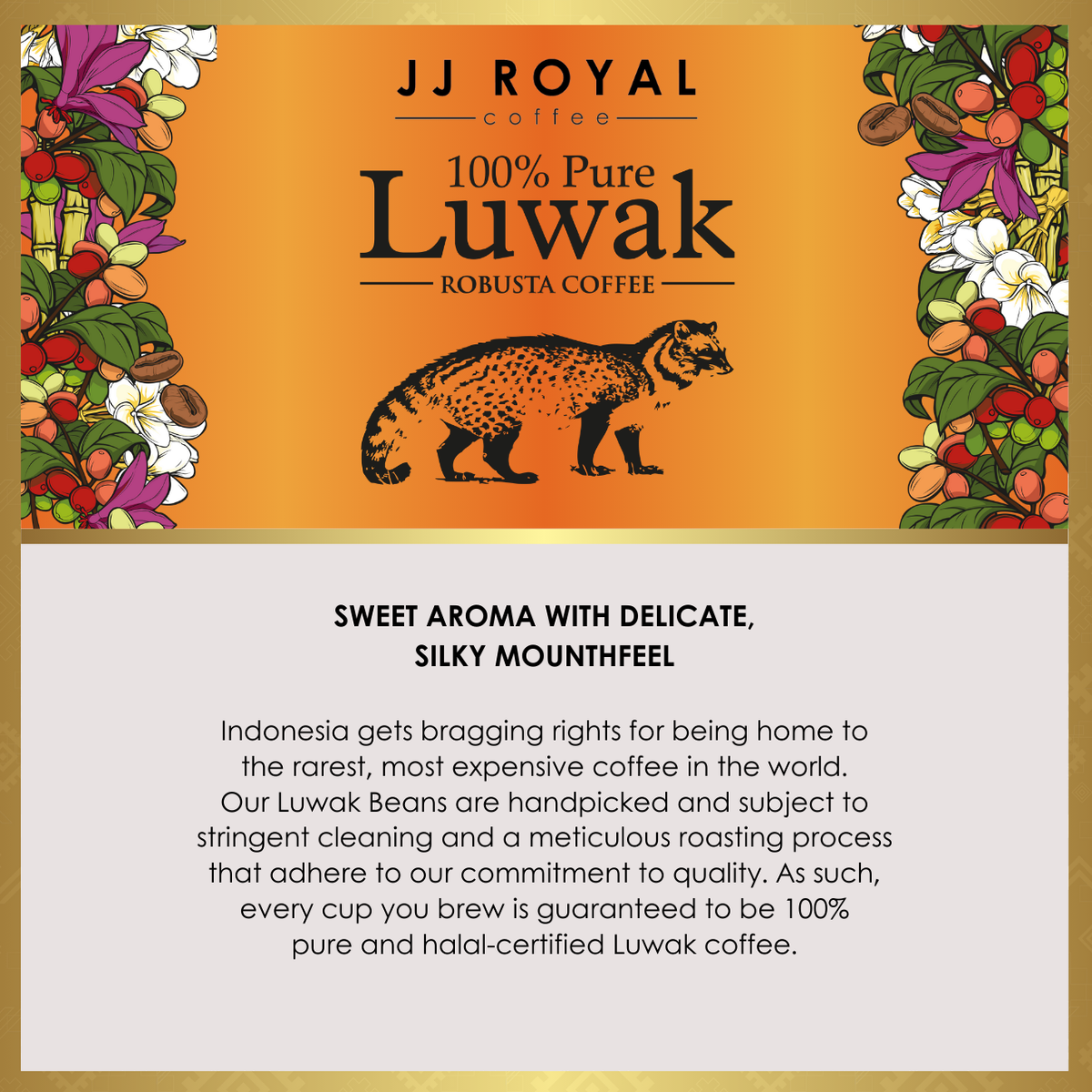 100% Pure Luwak Ground Coffee (100g) | JJ Royal Coffee Singapore