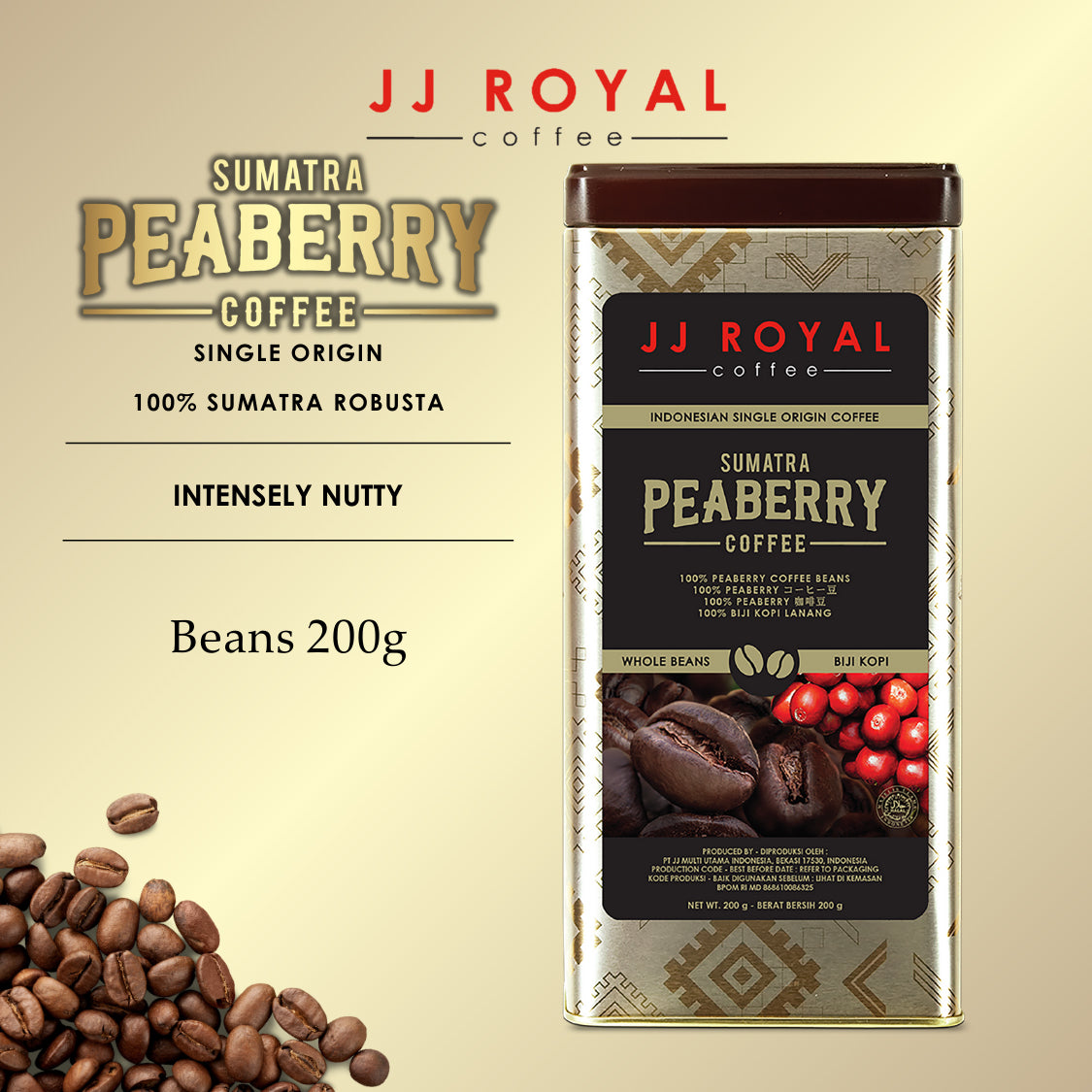 Peaberry Sumatra Robusta Single Origin Coffee | JJ Royal Coffee